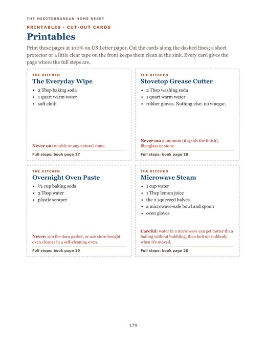 Page 179 of the book: Recipe cards to print and cut out